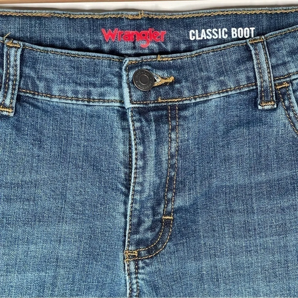 Wrangler Jeans Boys Bootcut Medium Wash Adjustable Waist Denim Western 10 Husky - Picture 4 of 5